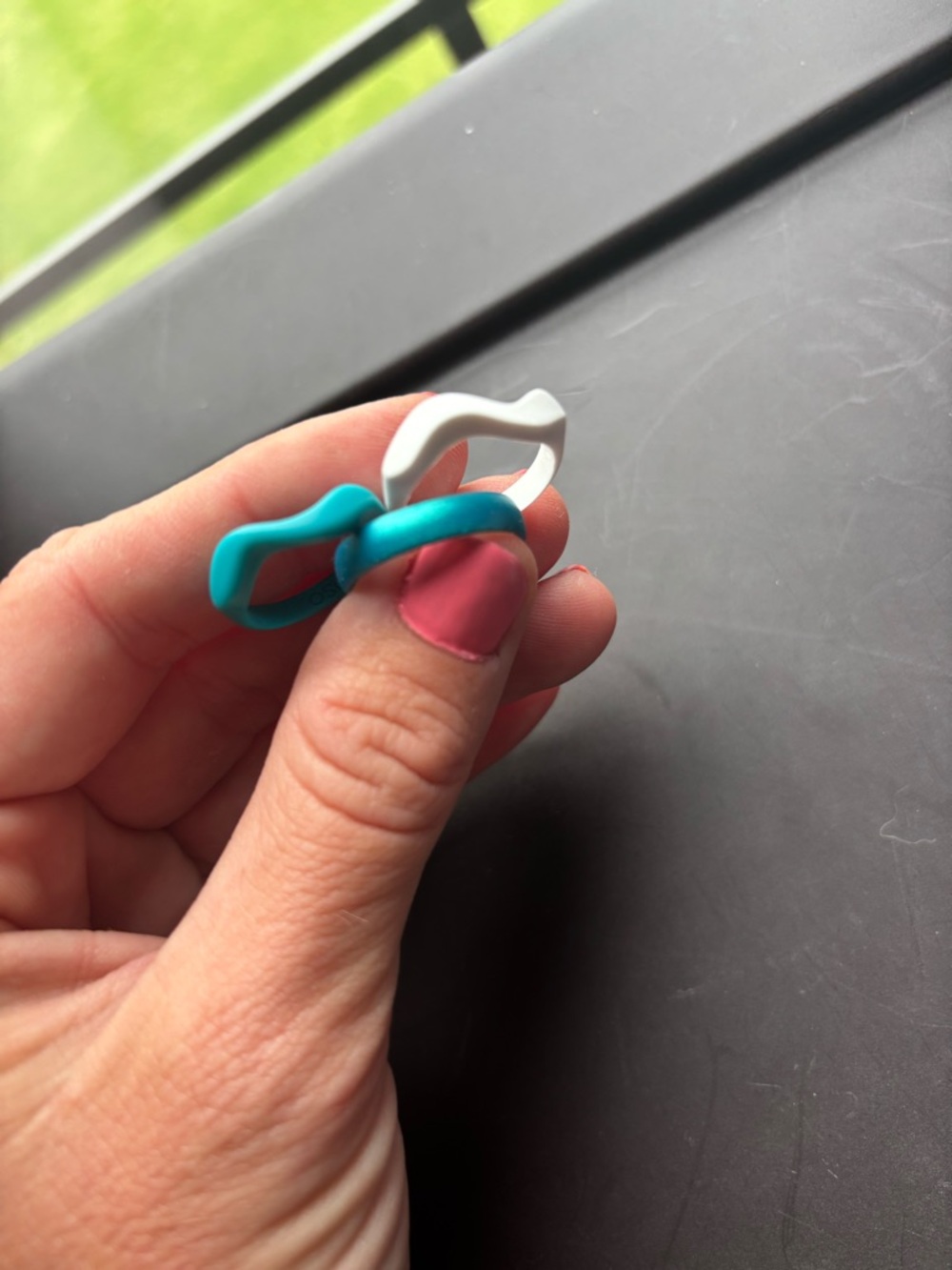 🩵🤍Stackable - Teal & White Enso Rings - Women’s Size 6 💍